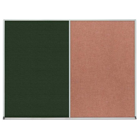 United Visual Products Single Door Radius Corkboard, 18"x24", Sat, UV7000RC-SATIN-BUFF UV7000RC-SATIN-BUFF